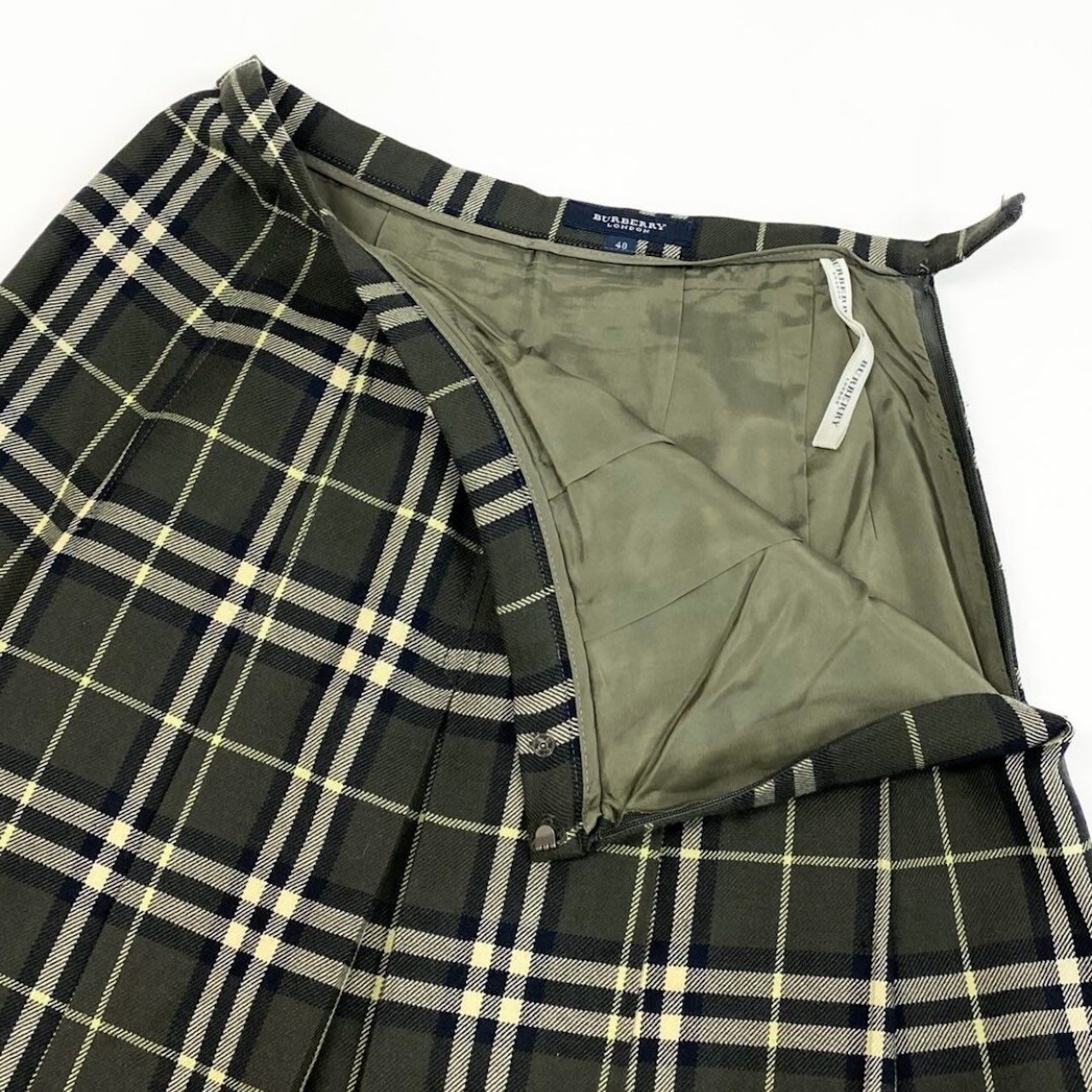 BURBERRY LONDON バーバリーロンドン タックプリーツスカート ロング