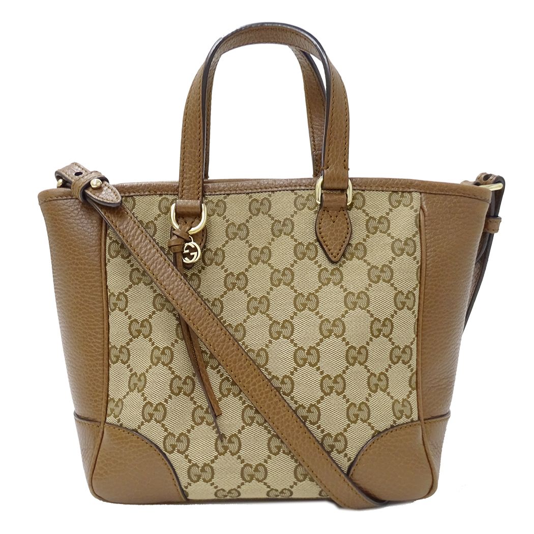 グッチ GUCCI バッグ レディース ブランド ハンドバッグ ショルダーバッグ 2way GGキャンバス ブラウン ベージュ449241 お出かけ おしゃれ 斜め掛け シンプル 【中古】