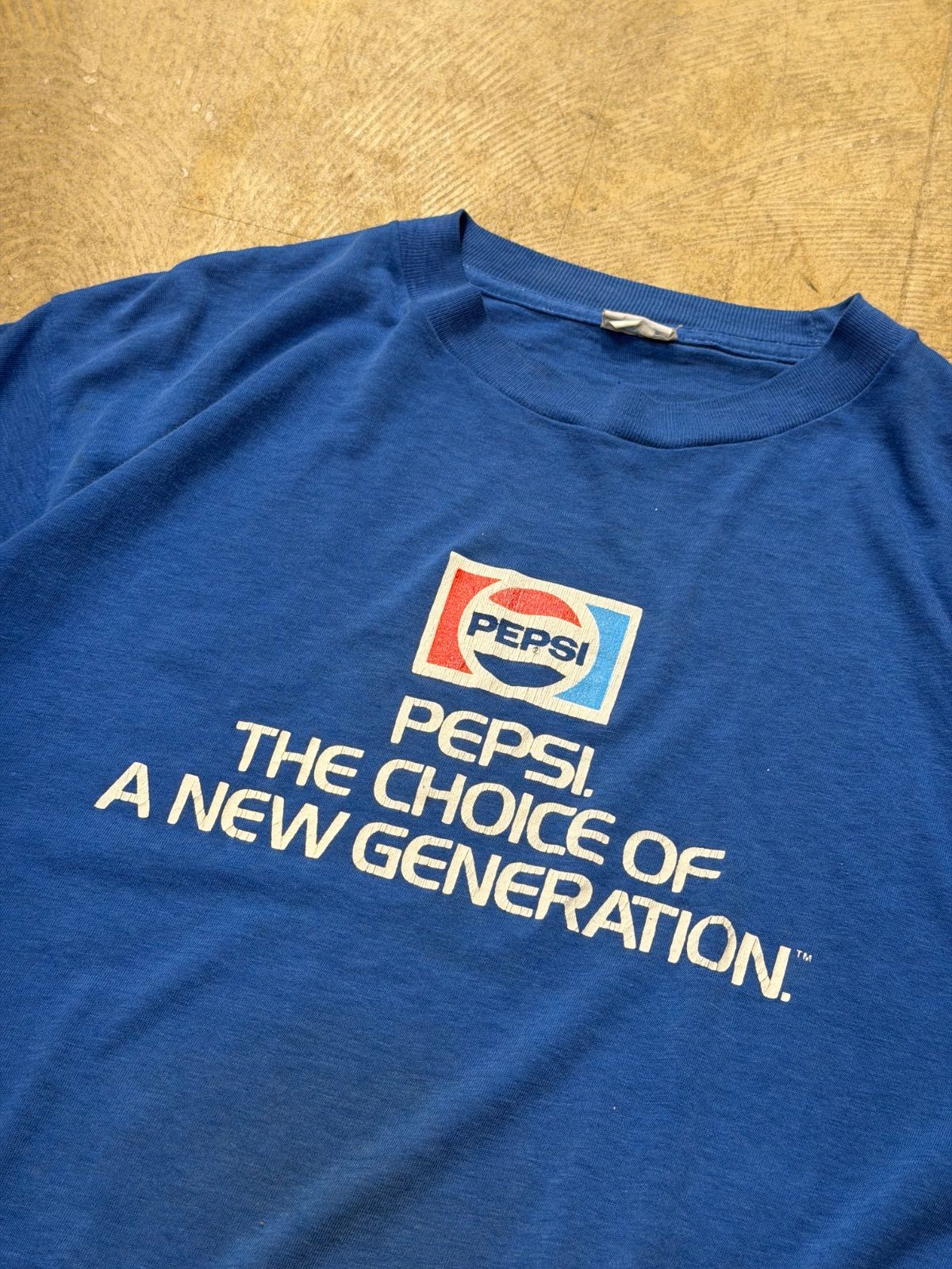 【 70s - 80s USA / PEPSI 】 anvil　ペプシ　コーラ　半袖　Tシャツ　シングルステッチ　企業　アドバタイジング　アメリカ製　青　ブルー　50/50