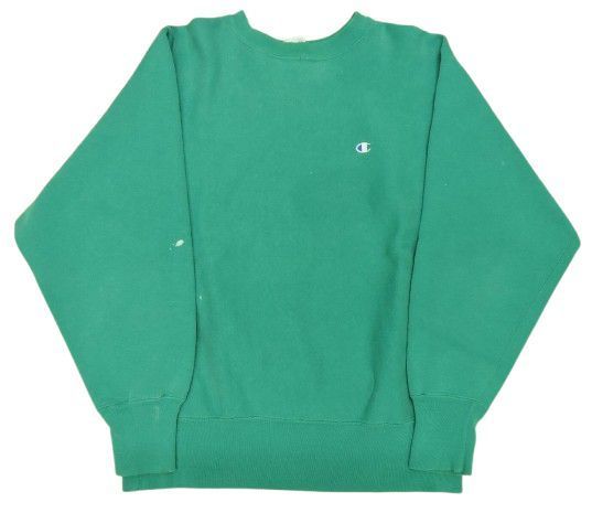 90s チャンピオン リバースウィーブ 青目 長袖 スウェット サイズL ブルーグリーン USA製 Champion 中古品▲★(134)