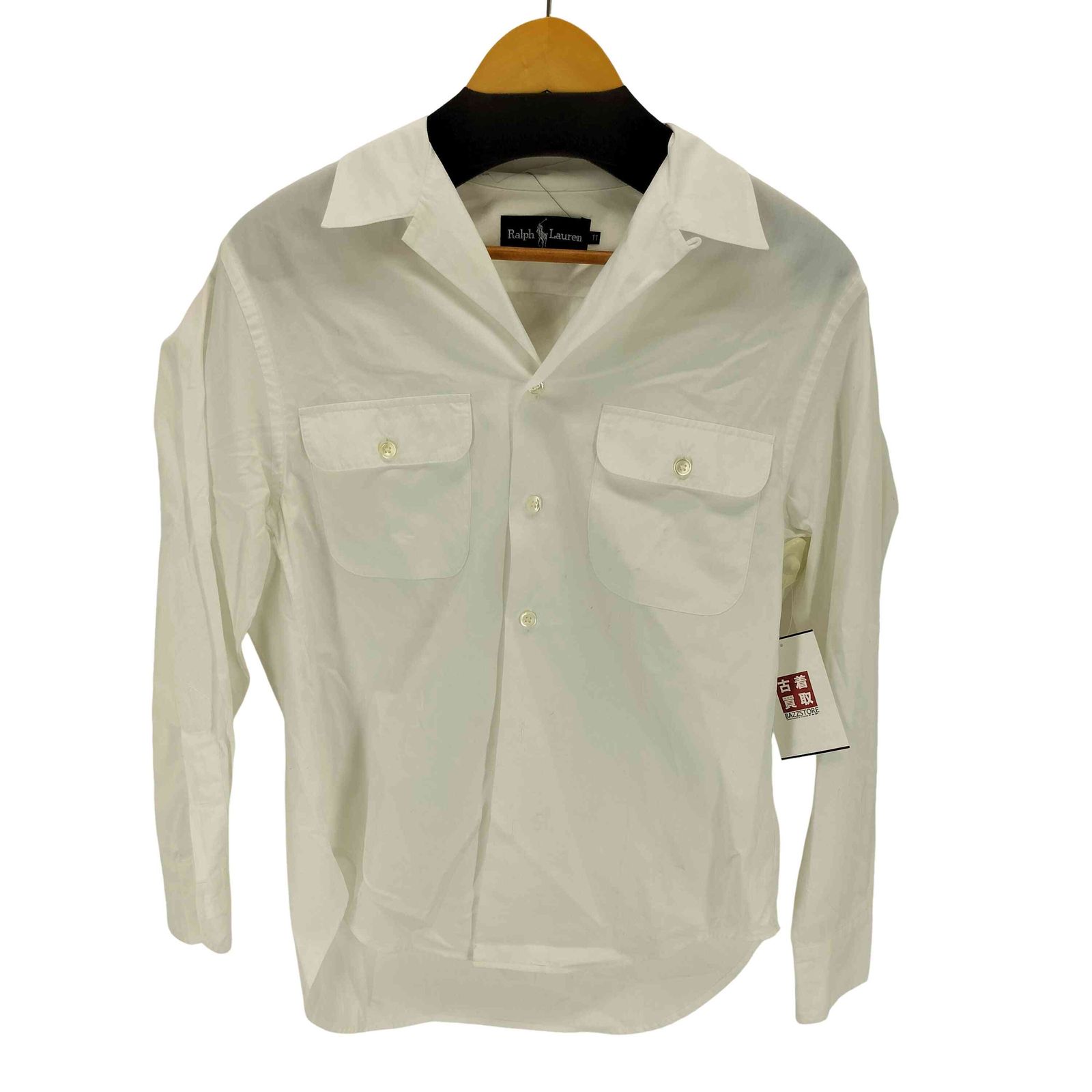 ラルフローレン RALPH LAUREN 90S 開襟 ダブルポケット 長袖シャツ