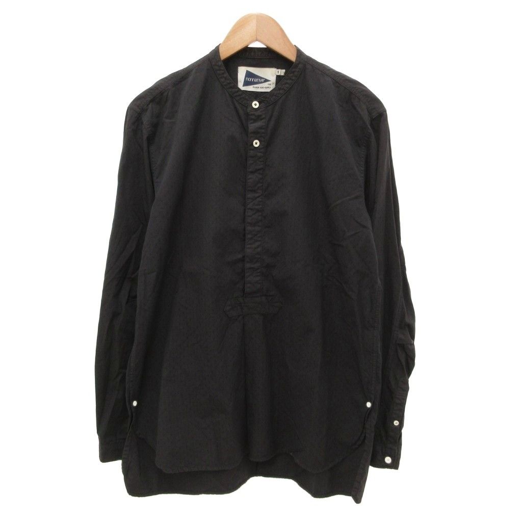 ノンネイティブ nonnative バンドカラーシャツ 長袖 ドット刺繍 1 ダークグレー /JS ■GY03