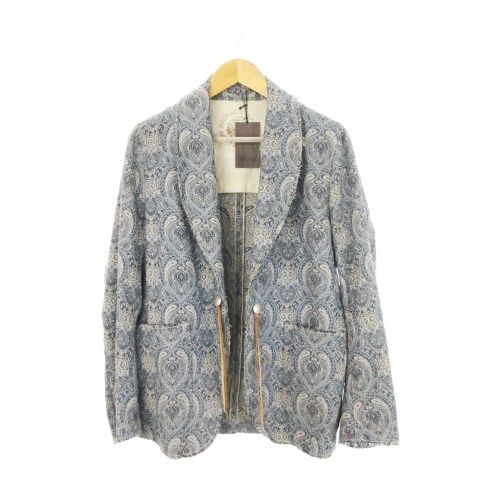 ゴア goa ジャケット 上着 1 青 ブルー ジャカード ペイズリー 長袖 25727140 /CK4 ■GY01