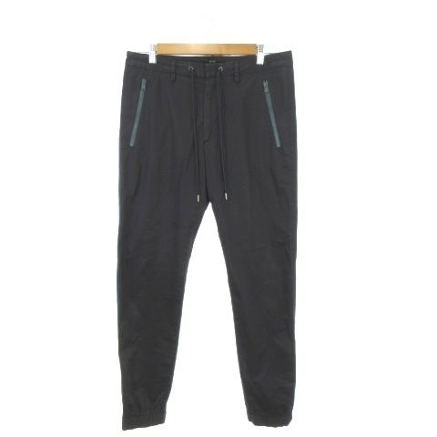 ヒューゴボス HUGO BOSS ジョガーパンツ 46 紺 ネイビー ドローストリング ジップポケット C-21 /AH43 ■GY18