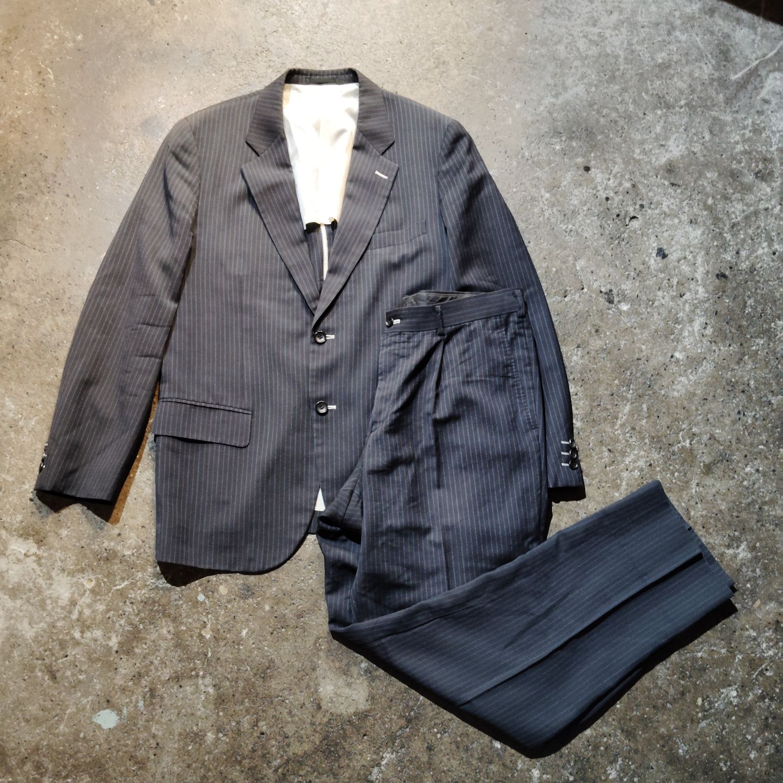 COMME des GARCONS HOMME 10ss ストライプ柄 セットアップ ネイビー M コムデギャルソンオム 2010ss AD2009 HE-J211