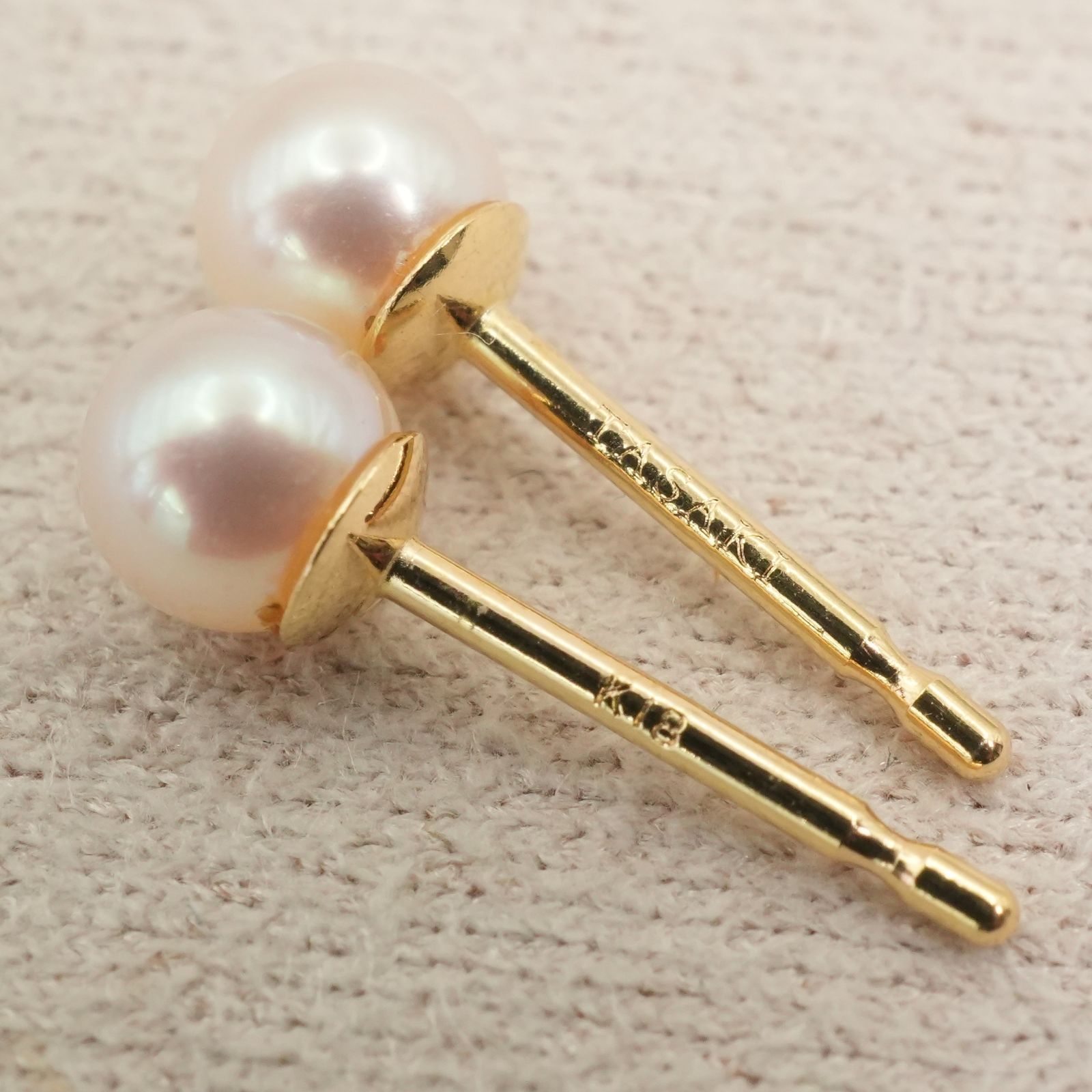 タサキ K18 ベビーパール ピアス 真珠 TASAKI /26-1049 - メルカリ