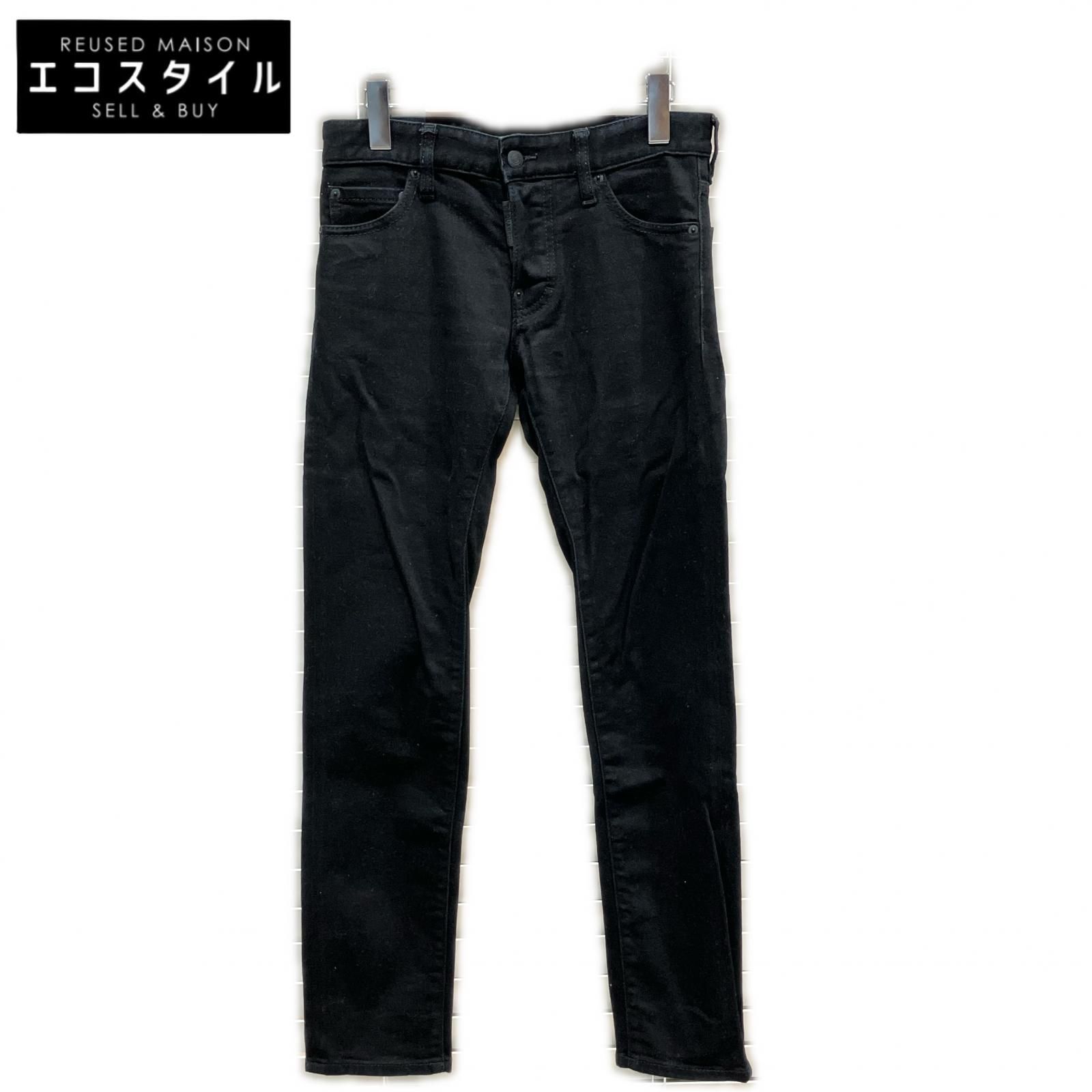 DSQUARED2　ディースクエアード　S71LB0804 ブラック ボタンフライ テーパードデニムパンツ　42