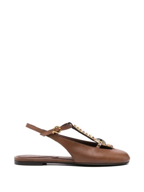 ETRO レザー スリングバック パンプス 送料無料