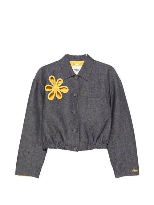 FENDI エンブロイダリー デニム ジャケット 送料無料