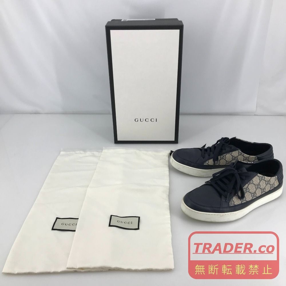 05w21958 グッチ GUCCI ローカットスニーカー ベージュ/ネイビー US7