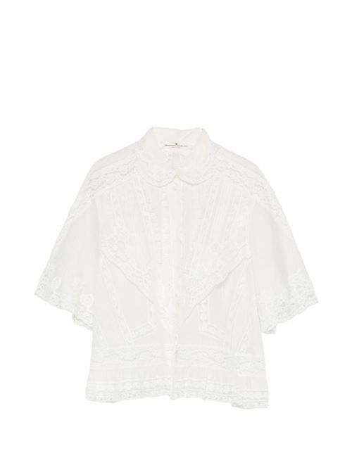 ERMANNO SCERVINO コットン＆シルク刺繍シャツ 送料無料