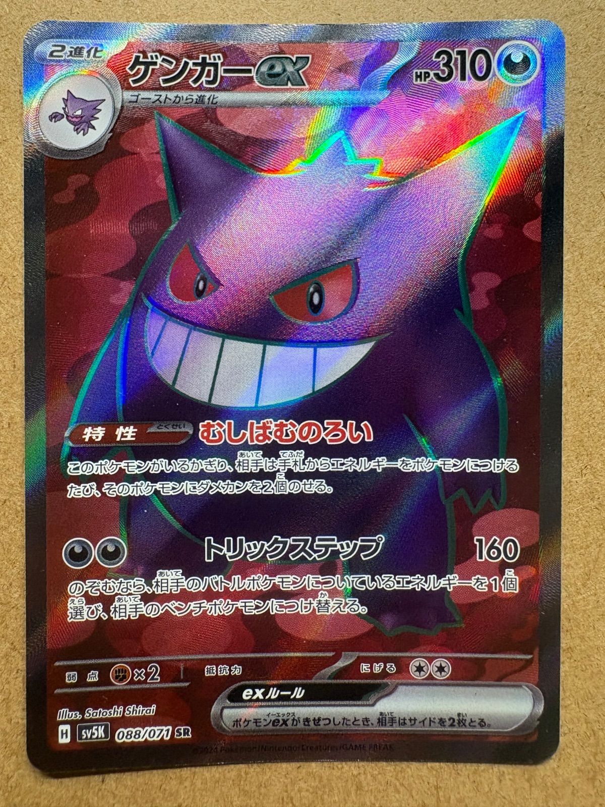 ワイルドフォースのゲンガーex SR SV5K ポケモンカード現裏面 単品