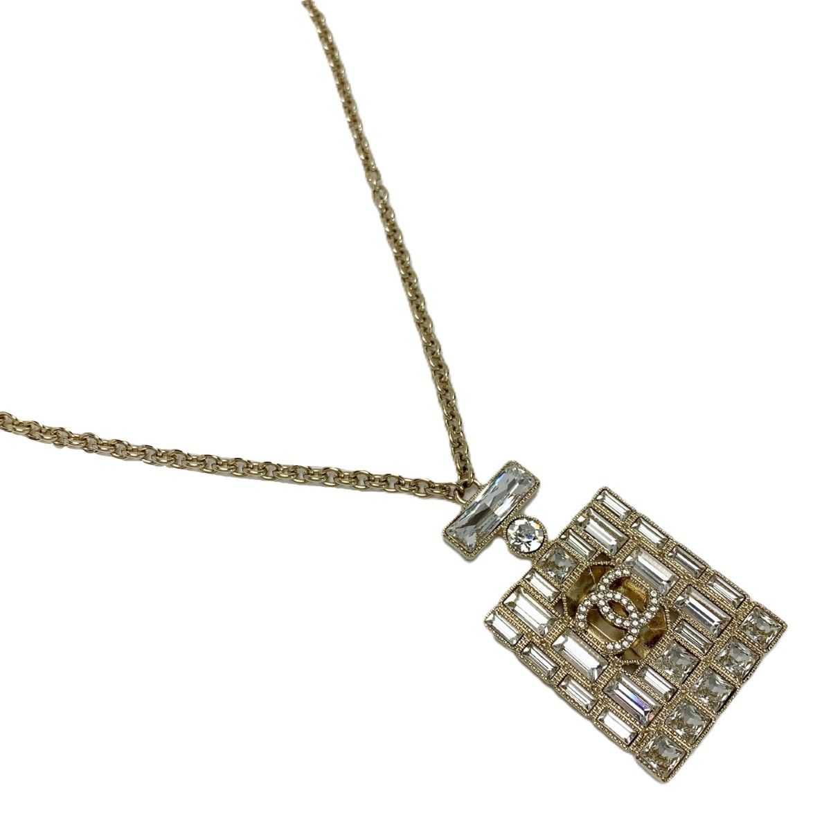 CHANEL シャネル 香水ボトルモチーフ ロングネックレス B24C ゴールド