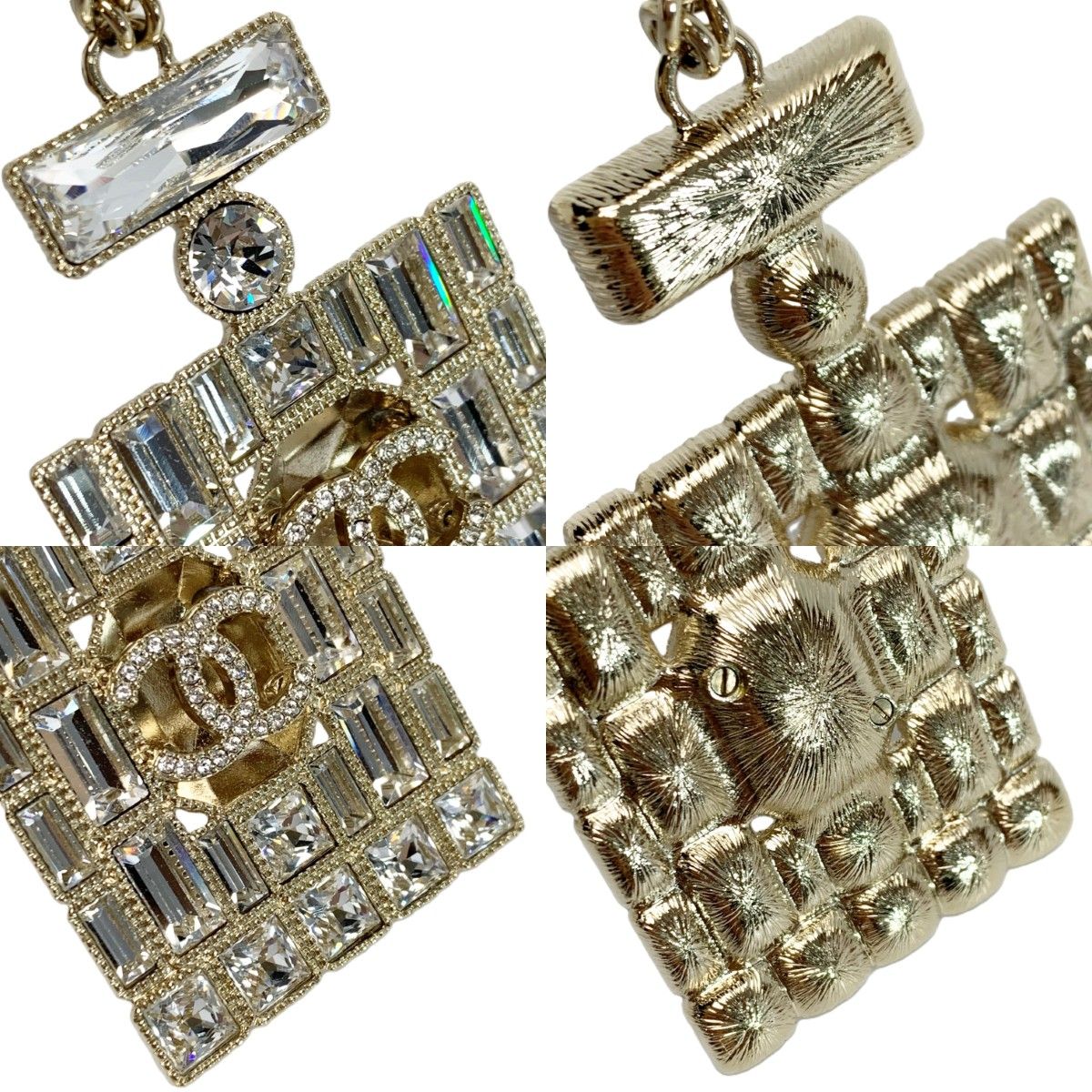 CHANEL シャネル 香水ボトルモチーフ ロングネックレス B24C ゴールド