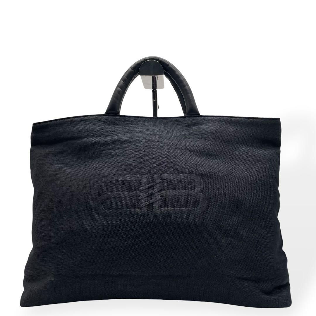 極美品 BALENCIAGA トートバッグ キャンバス レザー ブラック - メルカリ