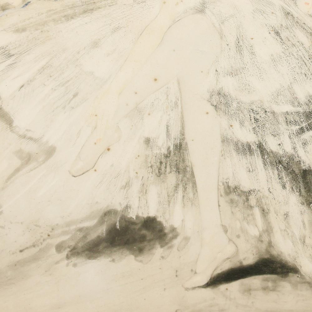 真作】【WISH】ルイ・イカール Louis Icart「バレリーナ」銅版画 10号