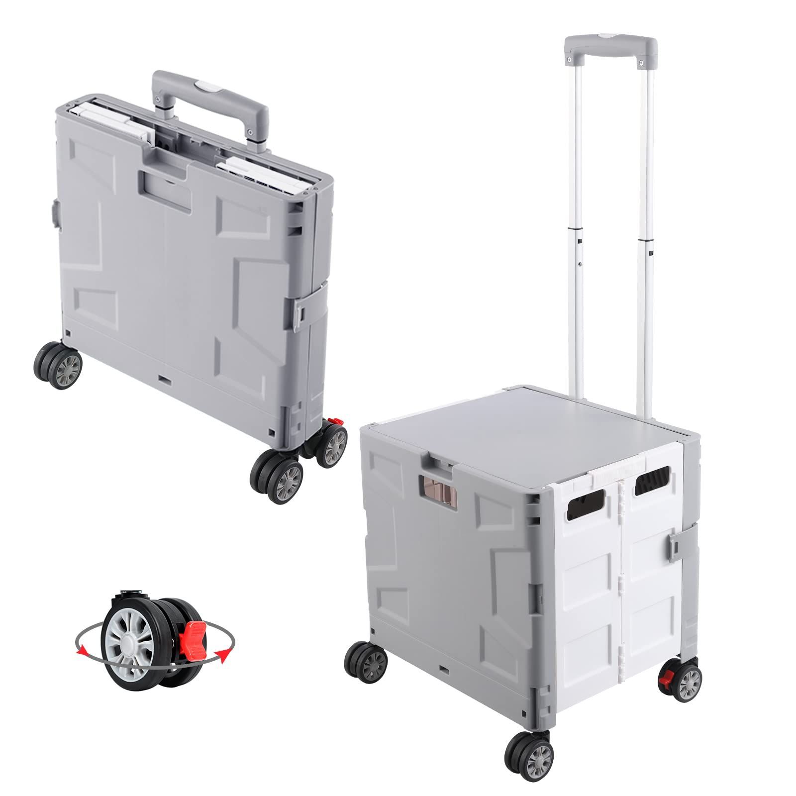 ur FW548 キャリーカート キャリー 台車 アウトドア 折り畳み式 キャリー 買い物カート ショッピングカート 運ぶカート 釣り 運動会 ショッピング用 超コンパクト 防災用品 キャンプ用 旅行用品 頑丈 軽量 運搬 静音?ホワイト