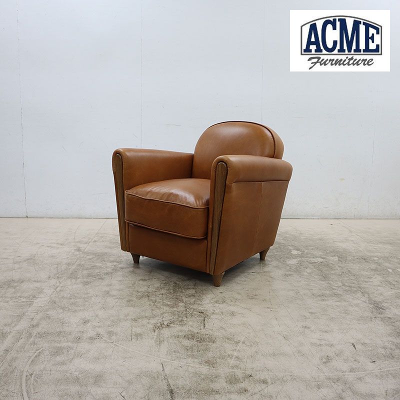 展示品 ACME Furniture アクメ・ファニチャー OAKS CLUB CHAIR オークス クラブチェア 1Pソファ/1人掛けソファ スムースレザー 17万