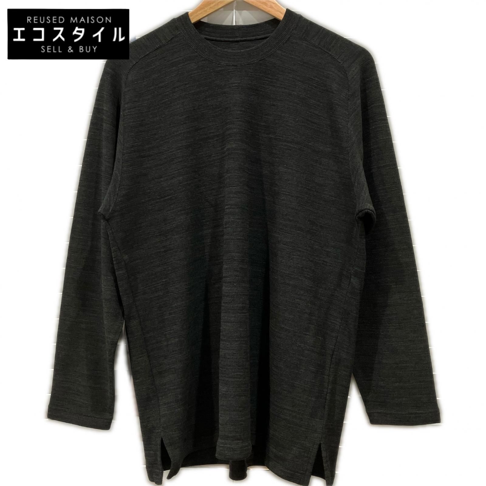 JURGEN LEHL ヨーガンレール ブラック ウール クルーネック L/S