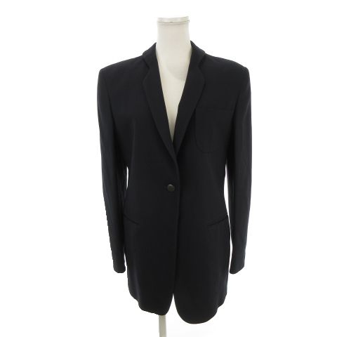 ジョルジオアルマーニ GIORGIO ARMANI テーラードジャケット 上着 38 紺 ネイビー ワンボタン 長袖 ラペルカラー /AH34 ■GY17