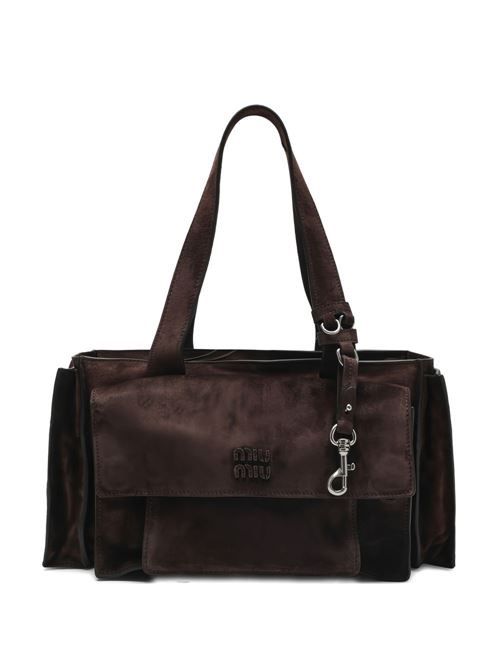 MIU MIU UTILITAIRE スエードレザートートバッグ 送料無料