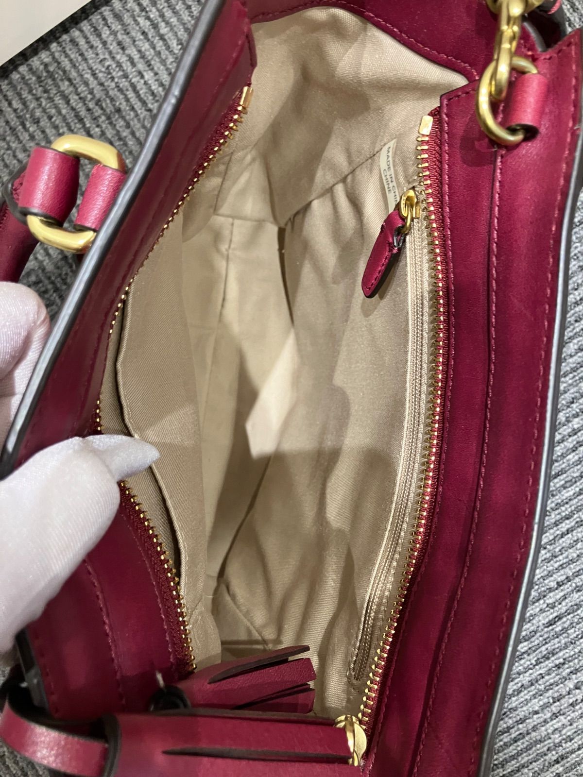 COACHコーチ バーガンディ ハンドバッグ ショルダーバッグ 2way レザー