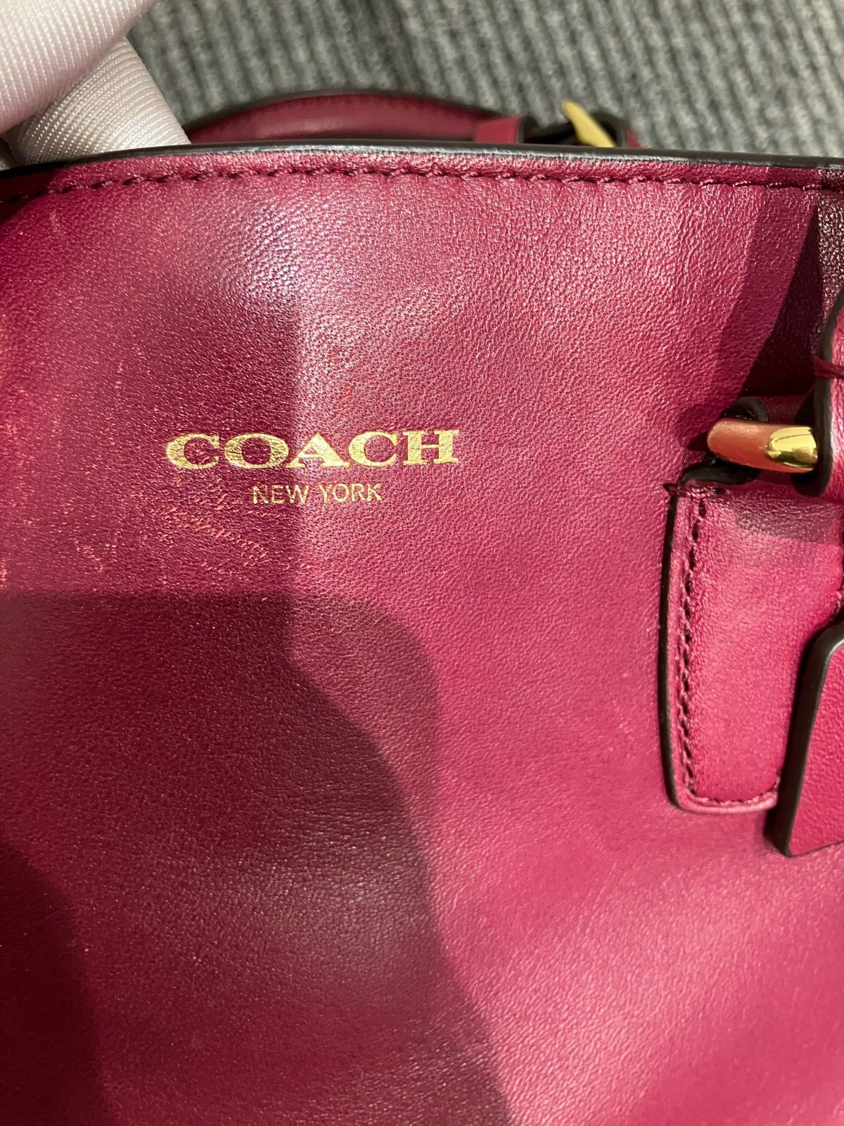 COACHコーチ バーガンディ ハンドバッグ ショルダーバッグ 2way レザー