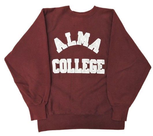 90s チャンピオン リバースウィーブ ALMA COLLEGE 長袖 スウェット サイズXL ボルドー USA製 Champion 中古品▲★(134)