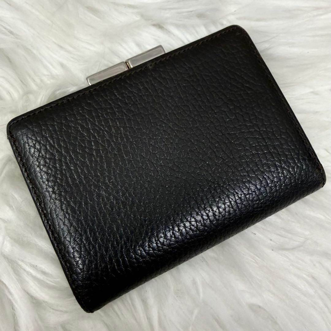 BURBERRY バーバリー ノバチェックがま口レザー二つ折り財布 シボ革