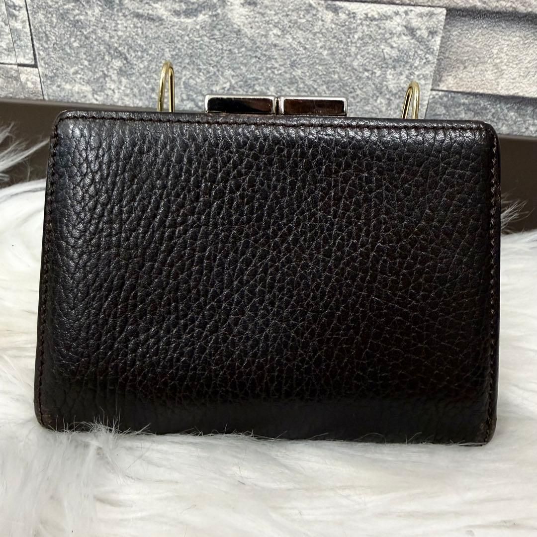 BURBERRY バーバリー ノバチェックがま口レザー二つ折り財布 シボ革