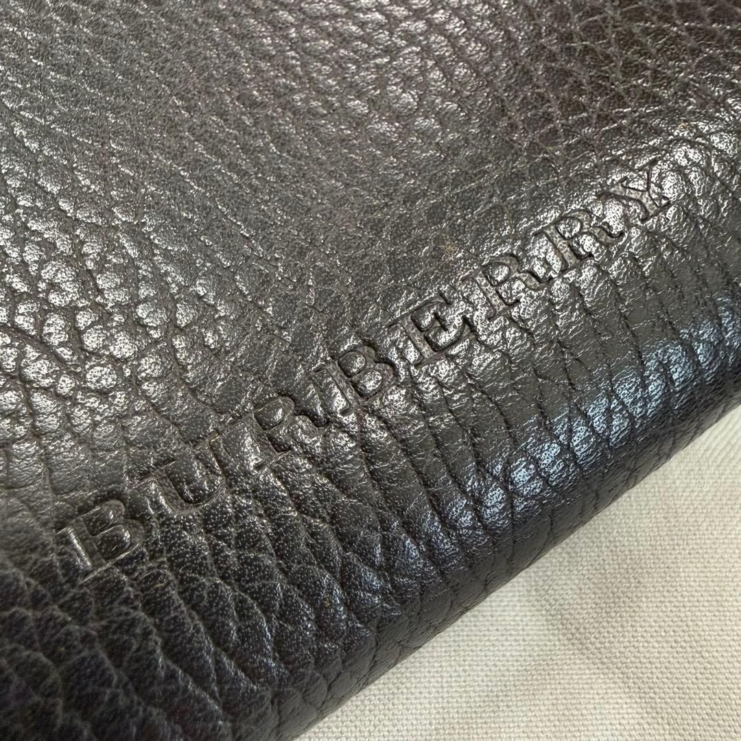 BURBERRY バーバリー ノバチェックがま口レザー二つ折り財布 シボ革