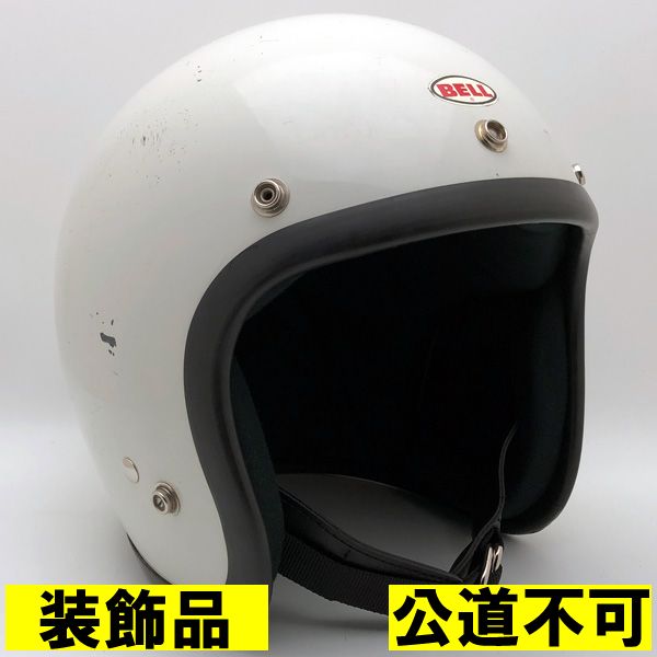 【装飾品・公道不可】BELL R-T 初期型 WHITE 62cm 【海外直輸入中古品】スモールジェットヘルメット オープンフェイス アメリカン ベル ホワイト 白色 XLサイズ