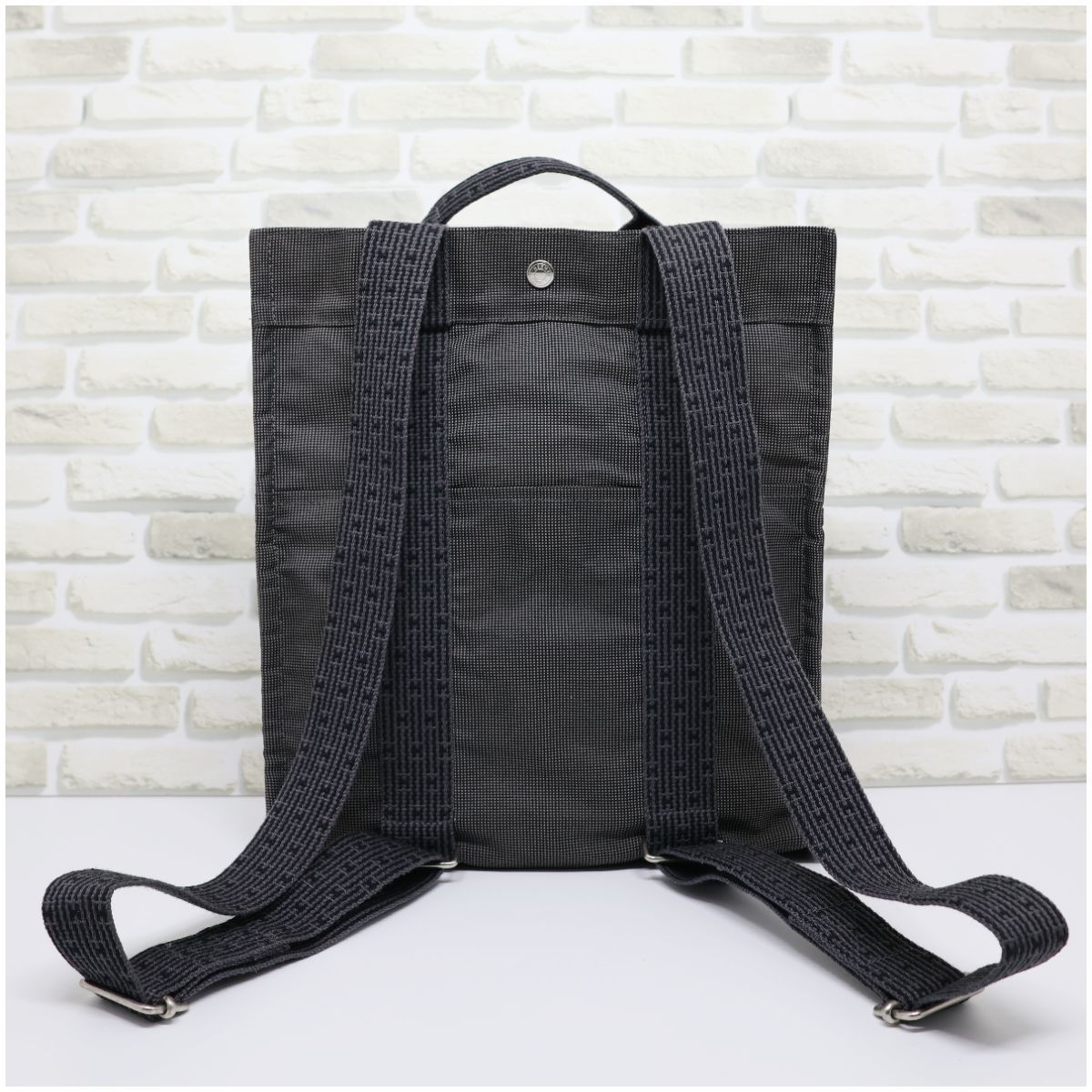 エルメス　エールラインMMアド　2way リュック　バッグ 極美品】エルメス エールライン アド MM キャンバス グレー 2WAY