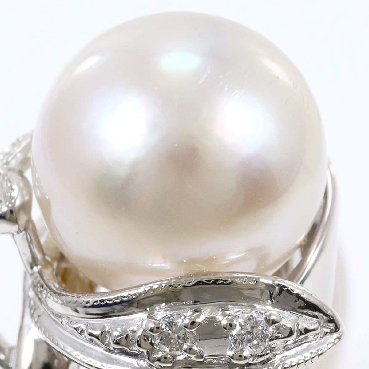 PT900/プラチナ リング・指輪 13号 アコヤ真珠 ダイヤモンド 0.05 ct