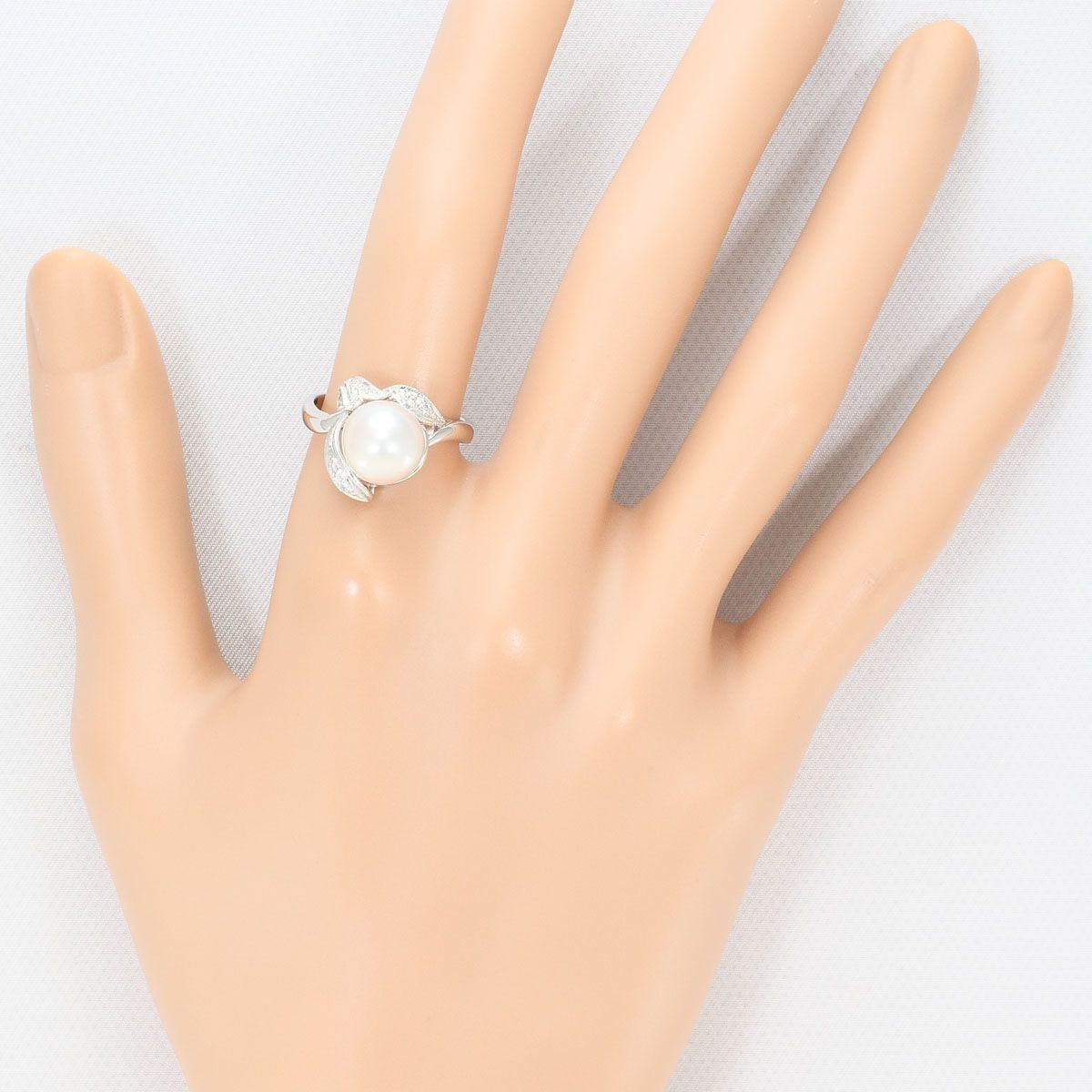 PT900/プラチナ リング・指輪 13号 アコヤ真珠 ダイヤモンド 0.05 ct