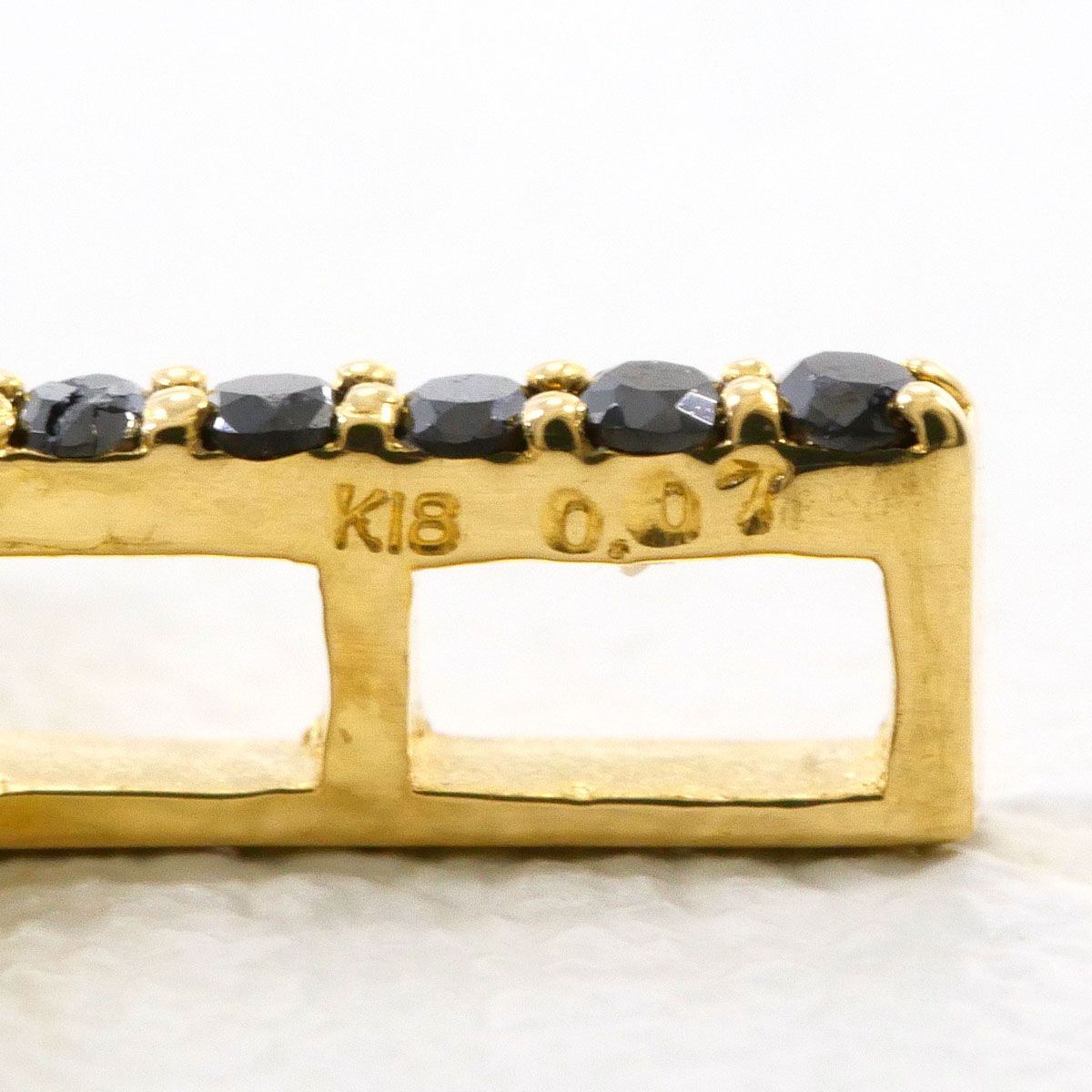 K18YG ネックレス ブラックダイヤ 0.07ct ダイヤモンド 0.20ct カード 