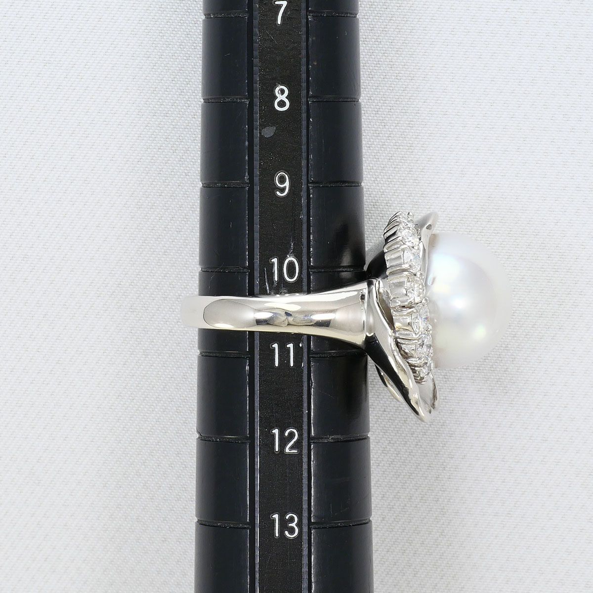 PT900/プラチナ リング・指輪 10.5号 南洋真珠 ダイヤモンド 0.45 ct