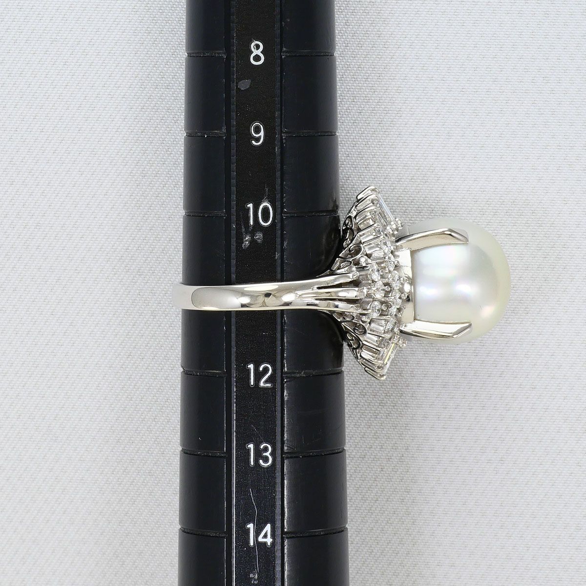 PT900/プラチナ リング・指輪 11号 南洋真珠 ダイヤモンド 0.85ct