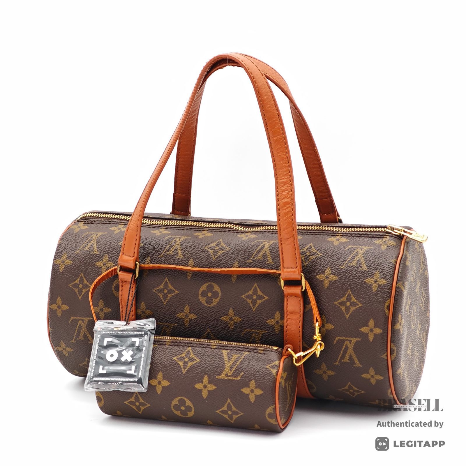 LOUIS VUITTON パピヨン30 M51385 バッグ ハンドバッグ 横長 筒 ブラウン レディース ポーチ