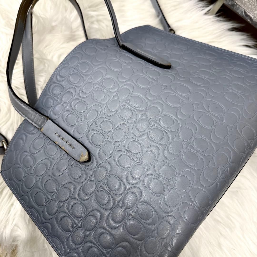 COACH コーチ 2wayエンボスレザーショルダーバッグ シグネチャー