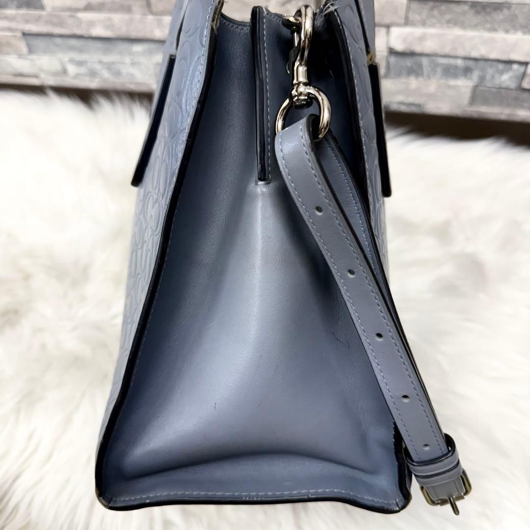 COACH コーチ 2wayエンボスレザーショルダーバッグ シグネチャー