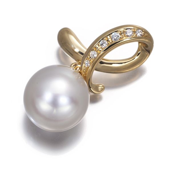 TASAKI タサキ ペンダントトップ パール 真珠 11.3mm ダイヤ ダイヤモンド 0.06ct K18YG ソーティング #193718