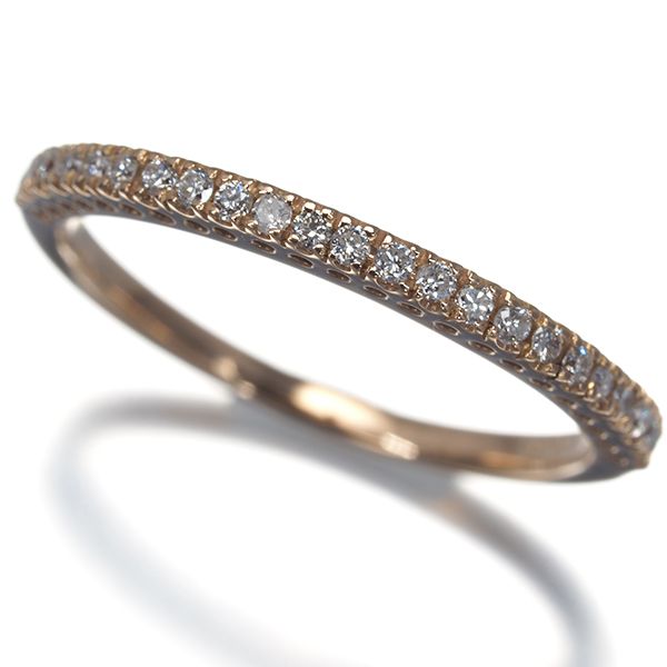 ダイヤ ダイヤモンド 0.15ct ハーフエタニティ リング K18PG #194594
