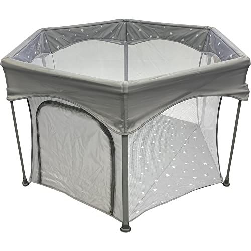 ★新品★シンセーインターナショナル アイリスプラザ ベビーサークル 折りたたみ式 ソフトプレイルーム 135×135×74 ライトグレースター