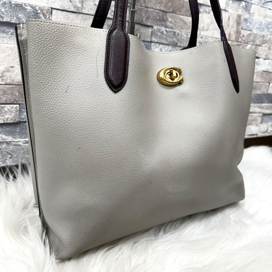 COACH コーチ ウィロウレザーハンドバッグ シボ革トートバック C0692