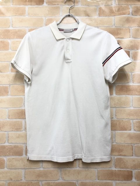 【中古】 MONCLER モンクレール 半袖ポロシャツ ホワイト M 111442747