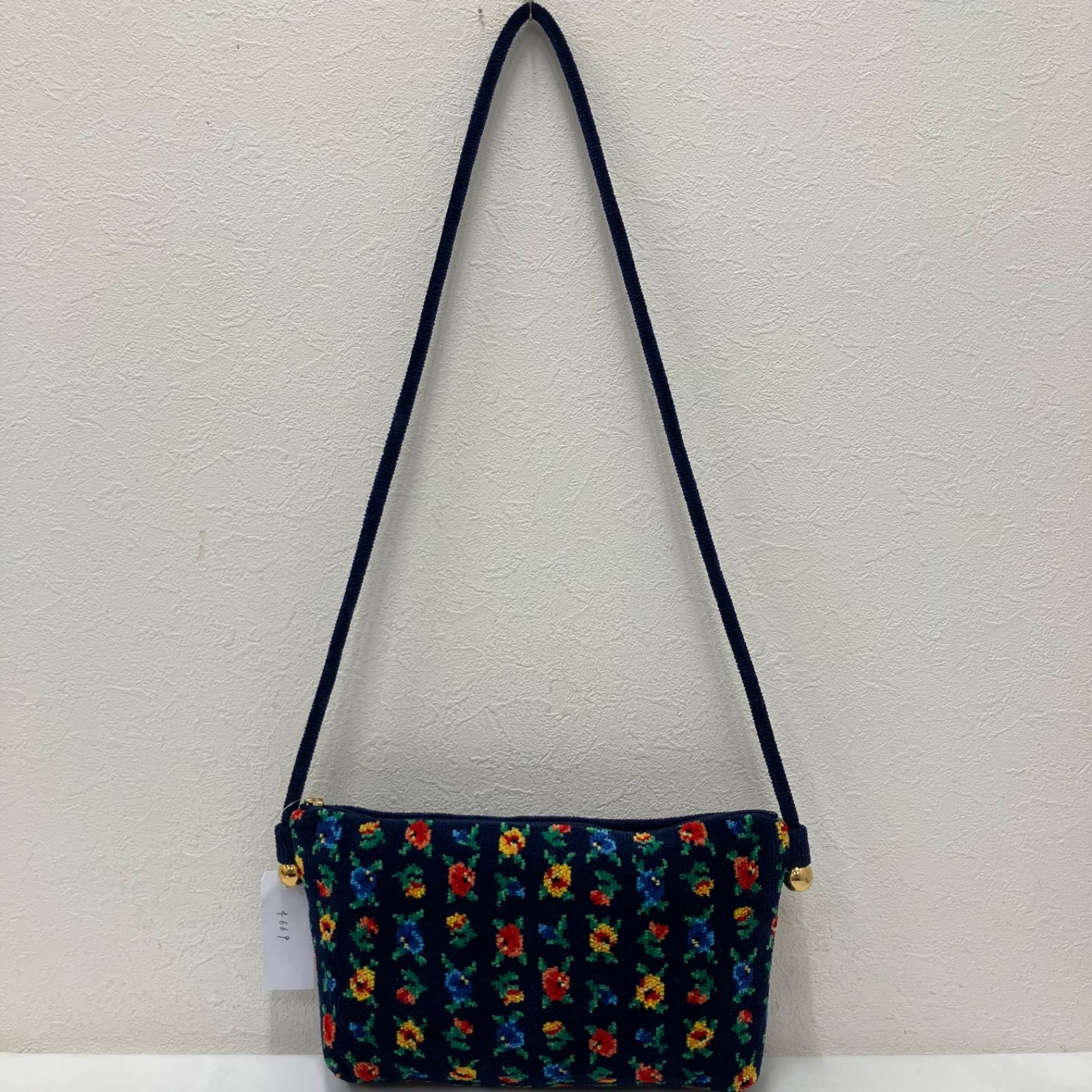 4669 【美品】 FEILER フェイラー カリーナ ショルダーバッグ ネイビー 