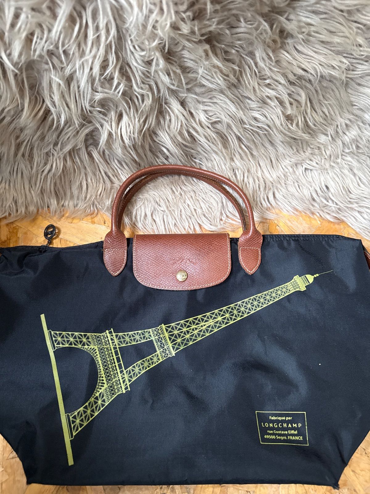 LONGCHAMP ロンシャン ル・プリアージュ M トートバッグ エッフェル塔 限定 フランス製 NFCタグ