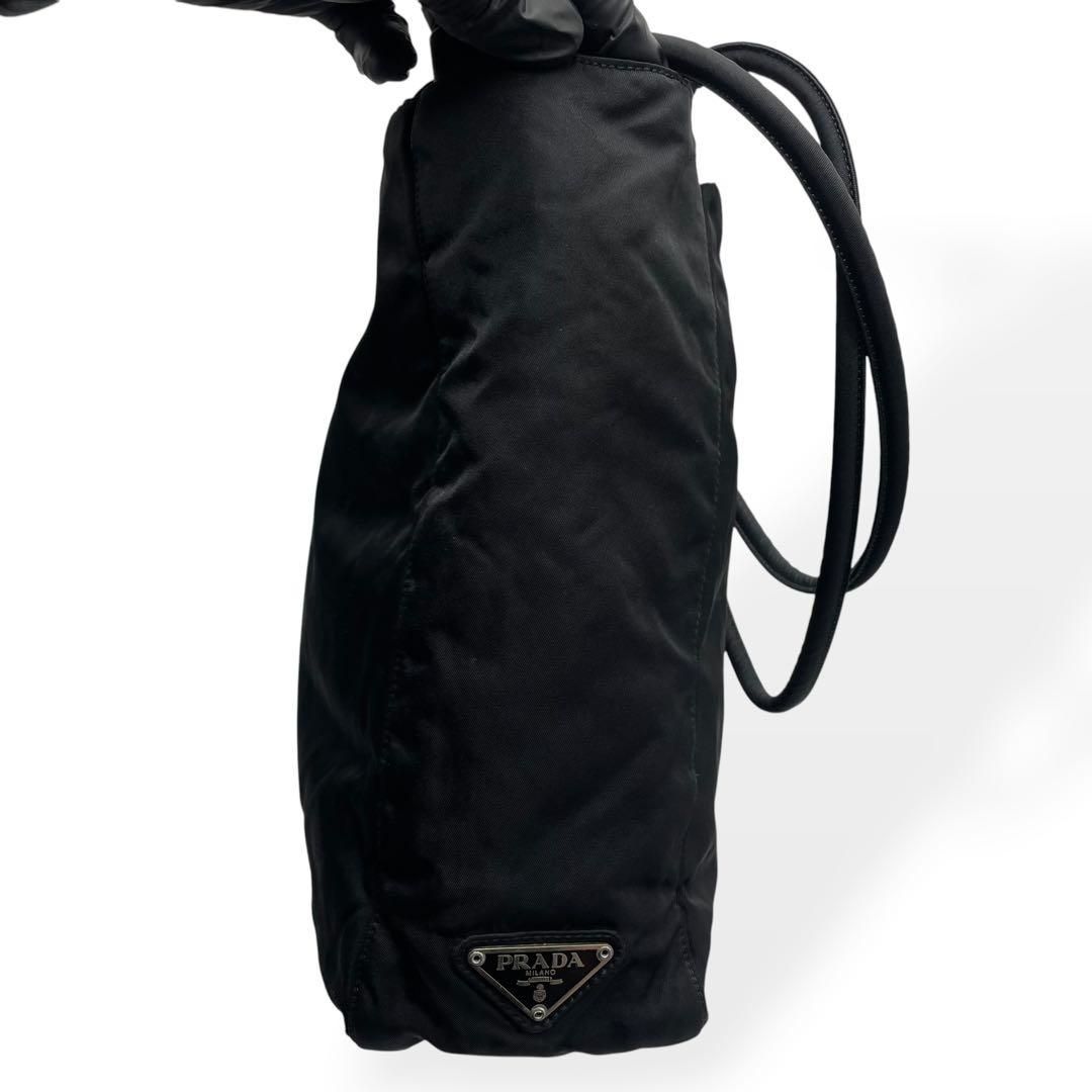 良品 PRADA プラダ ナイロントートバッグ ブラック 三角ロゴ 肩掛け