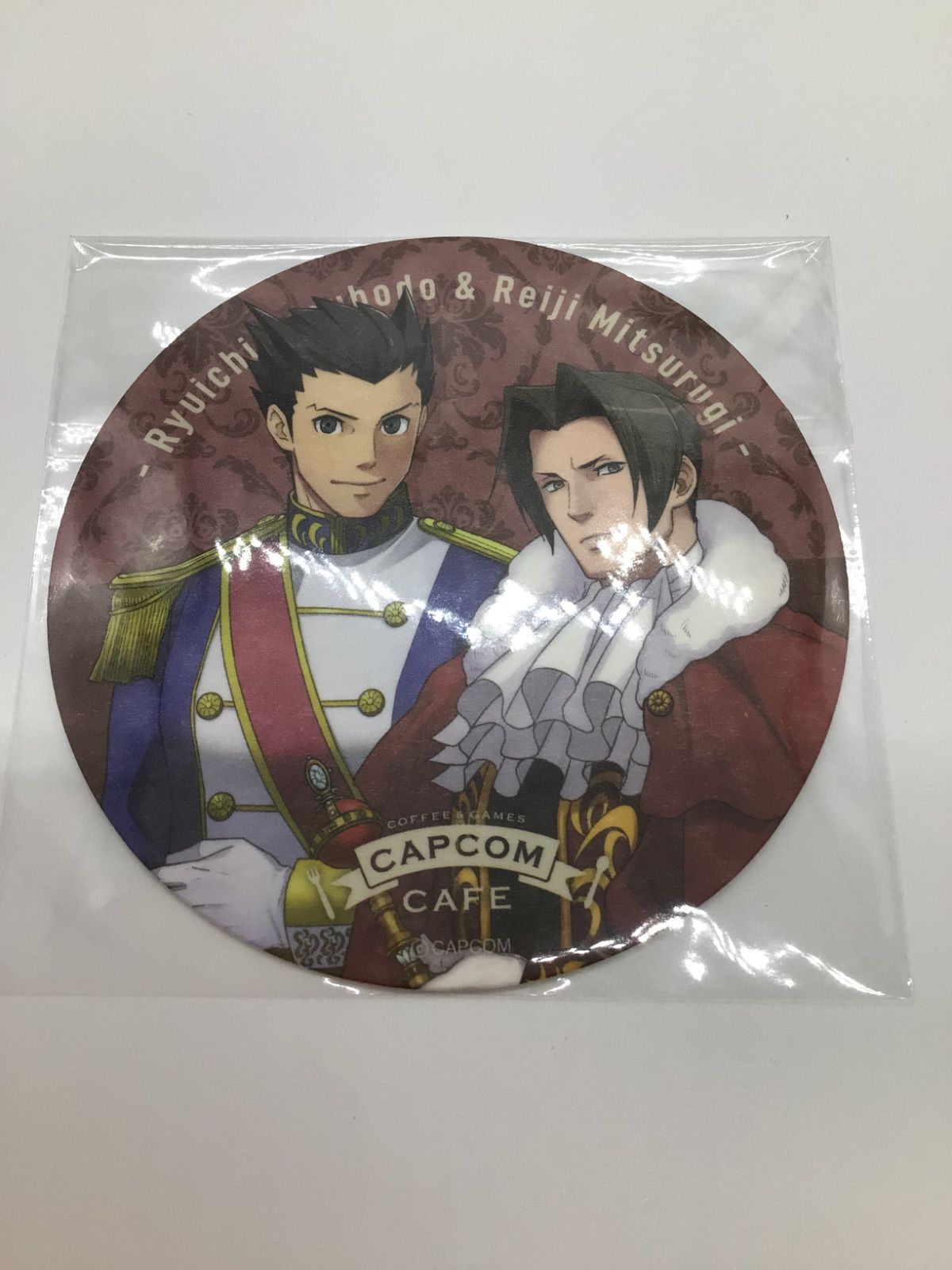 ◇成歩堂龍一＆御剣怜侍 オリジナルコースター 「CAPCOM CAFE×逆転裁判